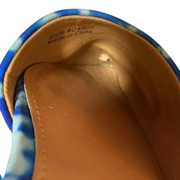 J.Crew Women's Blue and White Tie Dye D'Orsay Flats, Style #C4927, Size 6 - Picture 12 of 12